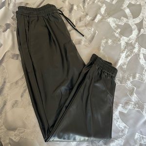 Zara Black Faux Leather Pants Jogger